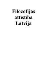 Konspekts 'Filosofijas attīstība Latvijā', 1.