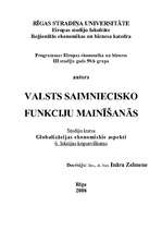 Konspekts 'Valsts saimniecisko funkciju mainīšanās', 1.