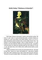 Eseja 'Kārlis Padegs "Madonna ar ložmtēju"', 1.