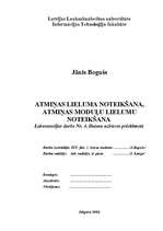 Konspekts 'Atmiņas lieluma noteikšana, atmiņas moduļu lieluma noteikšana', 1.