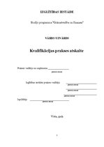 Prakses atskaite 'Kvalifikācijas prakses atskaite grāmatvedībā', 1.