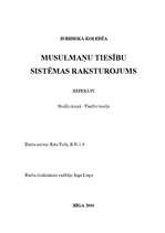 Referāts 'Musulmaņu tiesību sistēmas raksturojums', 1.