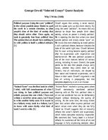 Konspekts 'George Orwell “Selected Essays” - Quote Analysis (English)', 1.