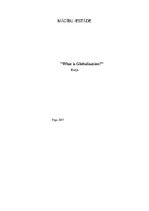 Eseja 'What Is Globalization?', 1.