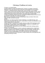 Eseja 'Christmas Traditions in Latvia', 1.