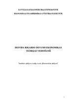 Referāts 'Deivida Rikardo devums ekonomikas teorijas veidošanā', 1.