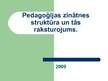Prezentācija 'Pedagoģijas zinātnes struktūra un tās raksturojums', 1.