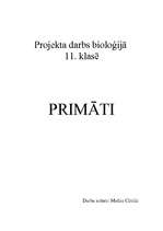 Konspekts 'Cilvēkveidīgie pērtiķi jeb primāti', 1.