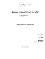 Referāts 'Bērnu un pieaugušo baiļu un fobiju atšķirības', 1.