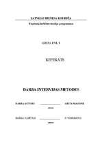 Referāts 'Darba intervijas metodes', 1.