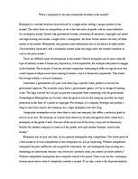 Eseja 'When a Monopoly Is the Only Reasonable Situation in the Market?', 1.