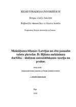 Konspekts 'Maksājumu bilance: Latvijas un citu pasaules valstu pieredze', 1.