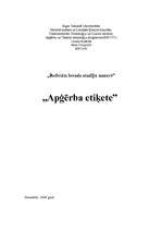 Referāts 'Apģērba etiķete', 1.