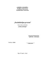 Eseja 'Socializācijas process', 1.