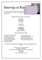 Konspekts 'Intervija ar Raini', 1.