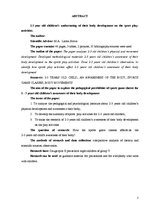 Diplomdarbs '2-3 gadus vecu bērnu izpratnes attīstība par savu ķermeni sporta rotaļnodarbībās', 3.