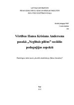 Referāts 'Vērtības H.K.Andersena pasakā "Neglītais pīlēns" sociālās pedagoģijas aspektā', 1.