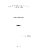 Referāts 'Miegs', 1.