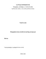 Referāts 'Pedagoģiskās domas attīstība Latvijā 20.gadsimta pirmajā pusē', 1.