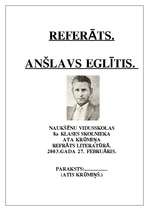 Referāts 'Anšlavs Eglītis', 1.