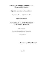 Konspekts 'Neverbālās saziņas metodes saskarsmē. Mīmika', 1.