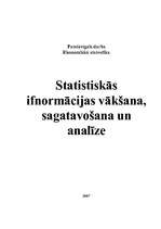 Referāts 'Statistiskās ifnormācijas vākšana, sagatavošana un analīze', 1.