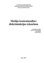 Konspekts 'Mediju kontentanalīze: diskriminācijas izskaušana', 1.