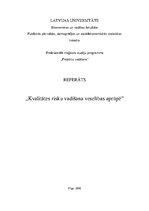 Eseja 'Kvalitātes risku vadīšana veselības aprūpē', 1.