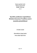 Referāts 'Speciālo pasākumu organizēšana Dobeles Jaunatnes Veselības centrā jauniešu piesa', 1.