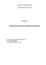 Referāts 'Līdzdalība Francijas krimināltiesībās', 1.