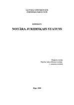 Referāts 'Notāra juridiskais statuss', 1.