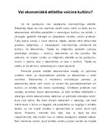 Eseja 'Vai ekonomiskā attīstība veicina kultūru', 2.