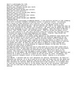 Eseja 'What Is Your Philosophy of Life?', 1.