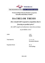 Diplomdarbs 'Bachelor Thesis - How Should LMT Respond to Competition that Is Focusing on Prod', 1.