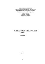 Referāts 'Itālijas diplomātija no 1920. līdz 1935.gadam', 1.