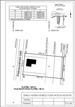 Paraugs 'Ģeodēzijas mājasdarbs. Zemes vienības robežu plāns ar ēkas novietni', 1.