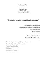 Referāts 'Personības attīstība un socializācijas process', 1.