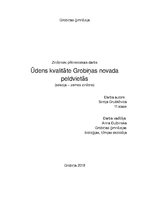 Referāts 'Ūdens kvalitāte Grobiņas novada peldvietās', 1.