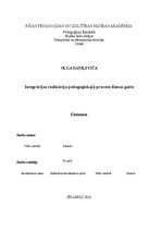 Konspekts 'Integrācijas realizācija pedagoģiskajā procesā dienas gaitā', 1.