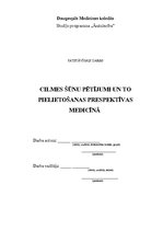 Referāts 'Cilmes šūnu pētījumi un to pielietošanas perspektīvas medicīnā', 1.