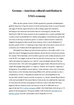 Referāts 'German - American Cultural Contribution to USA’s Economy', 1.