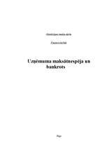 Referāts 'Uzņēmuma maksātnespēja un bankrots', 1.