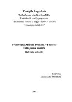 Referāts 'Somerseta Moema romāna "Teātris" tulkojuma analīze', 1.