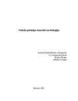 Referāts 'Nobela prēmijas laureāti un bioloģija', 1.