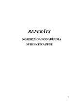 Referāts 'Noziedzīga nodarījuma subjektīva puse', 1.
