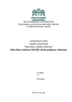 Konspekts 'Datu bāzes sistēmas MySQL darba poligona veidošana', 1.