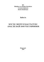 Referāts 'Mācību motivācijas īpatnību analīze dažādos vecumposmos', 1.