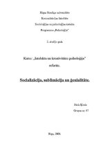 Referāts 'Socializācija, sublimācija un ģenialitāte', 1.