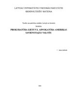 Konspekts 'Prokuratūra Lietuvā. Advokatūra Amerikas Savienotajās Valstīs', 1.