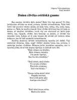 Eseja 'Dainu cilvēka estētiskā gaume', 1.